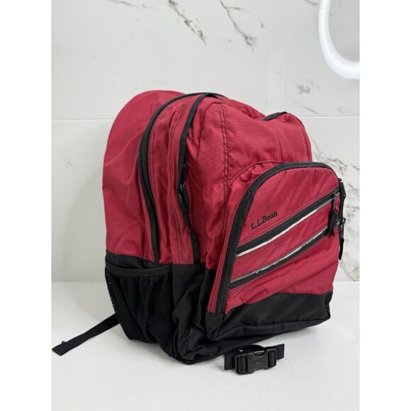LL BEAN Super Deluxe Book Pack, 41L Red Pack School Hiking Travel - Picture 2 of 11